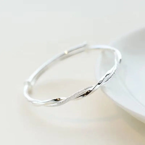 925 Silver Simple Cuff Bracelets